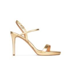 Quindar Platform high heel sandals in gold metallic leather