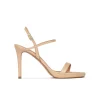 Quindar Platform high heel sandals in beige leather