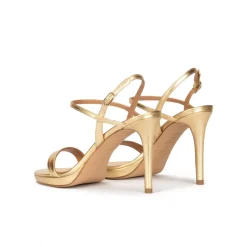Quindar Platform high heel sandals in gold metallic leather