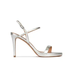 Quindar Silver leather platform high heel sandals