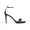 Quintana Ankle strap platform heeled sandals in black leather