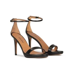 Quintana Ankle strap platform heeled sandals in black leather