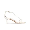 Quintera Ankle strap mid heel sandals in off-white leather