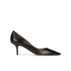Raquel Mid heel pumps in black calf leather