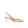 Simonique Slingback mid heel pumps in beige leather