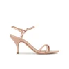 Sonique Strappy mid heel sandals in nude patent leather